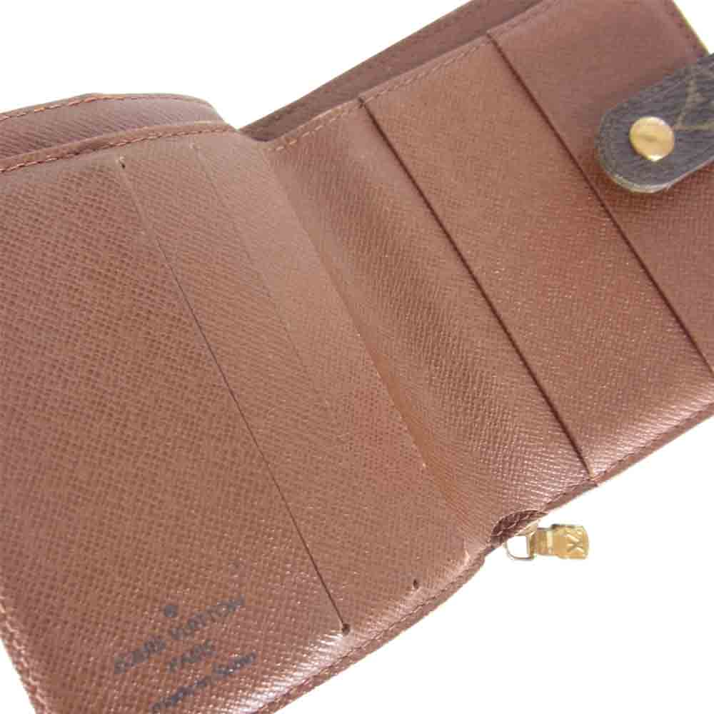 LOUIS VUITTON ルイ・ヴィトン M61667 モノグラム コンパクト ジップ 2つ折り 財布 ブラウン系【中古】