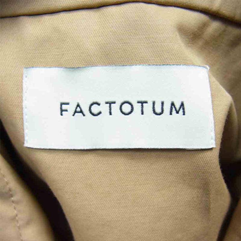 FACTOTUM ファクトタム C/Nクリアツイル ライダーストレンチコート ベージュ系 44【美品】【中古】