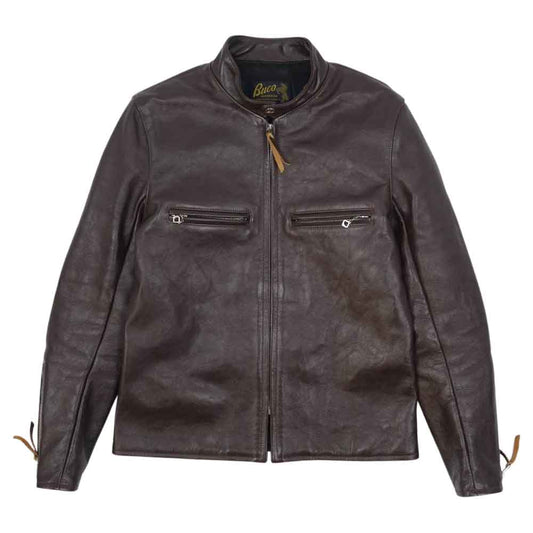 The REAL McCOY'S ザリアルマッコイズ BUCO J-100 ホースハイド レザー ライダース ジャケット ダークブラウン系 36【美品】【中古】