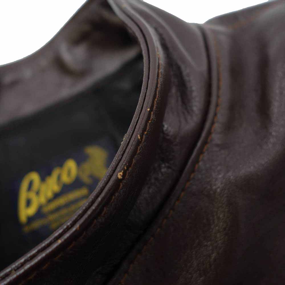The REAL McCOY'S ザリアルマッコイズ BUCO J-100 ホースハイド レザー ライダース ジャケット ダークブラウン系 36【美品】【中古】