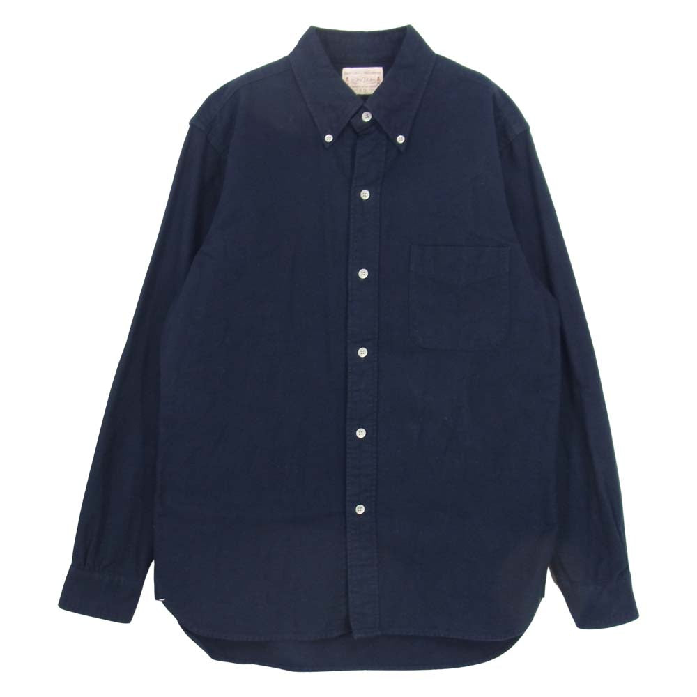 BONCOURA ボンクラ コットン ボタンダウン シャツ ネイビー系 40【中古】