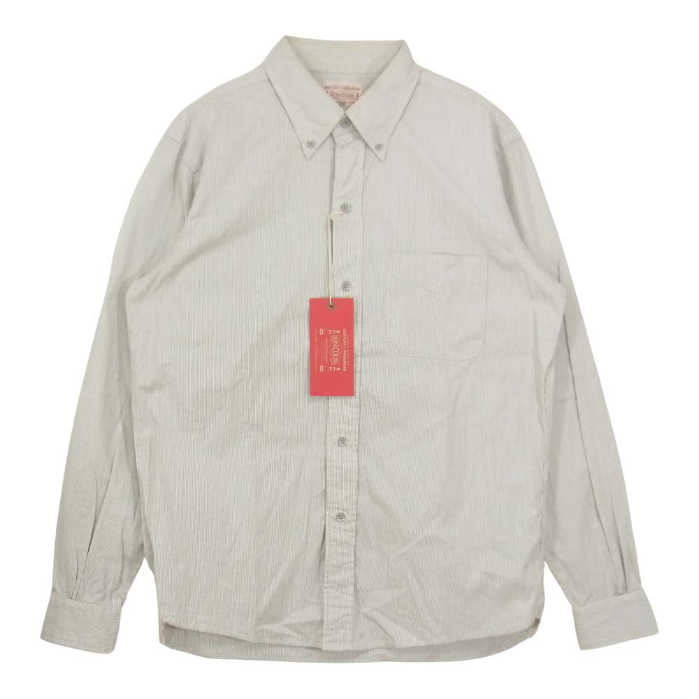 BONCOURA ボンクラ ボタンダウン シャツ コードレーン グレー系 40【中古】
