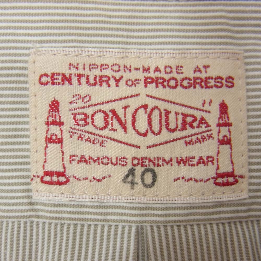 BONCOURA ボンクラ ボタンダウン シャツ コードレーン グレー系 40【中古】