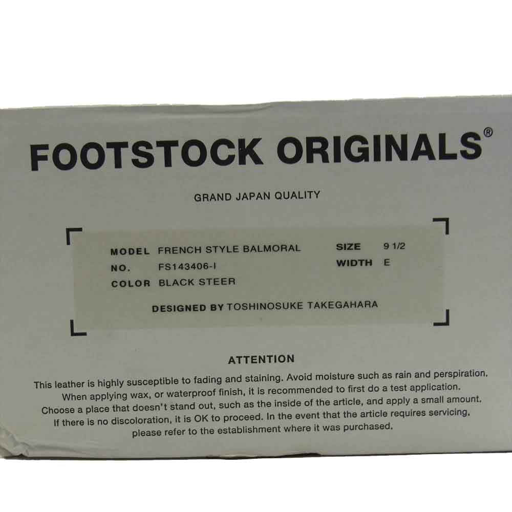 foot the coacher フットザコーチャー FS143406-I FRENCH STYLE BALMORAL モールトン10 ストレートチップ シューズ ブラック系 10INCH【中古】