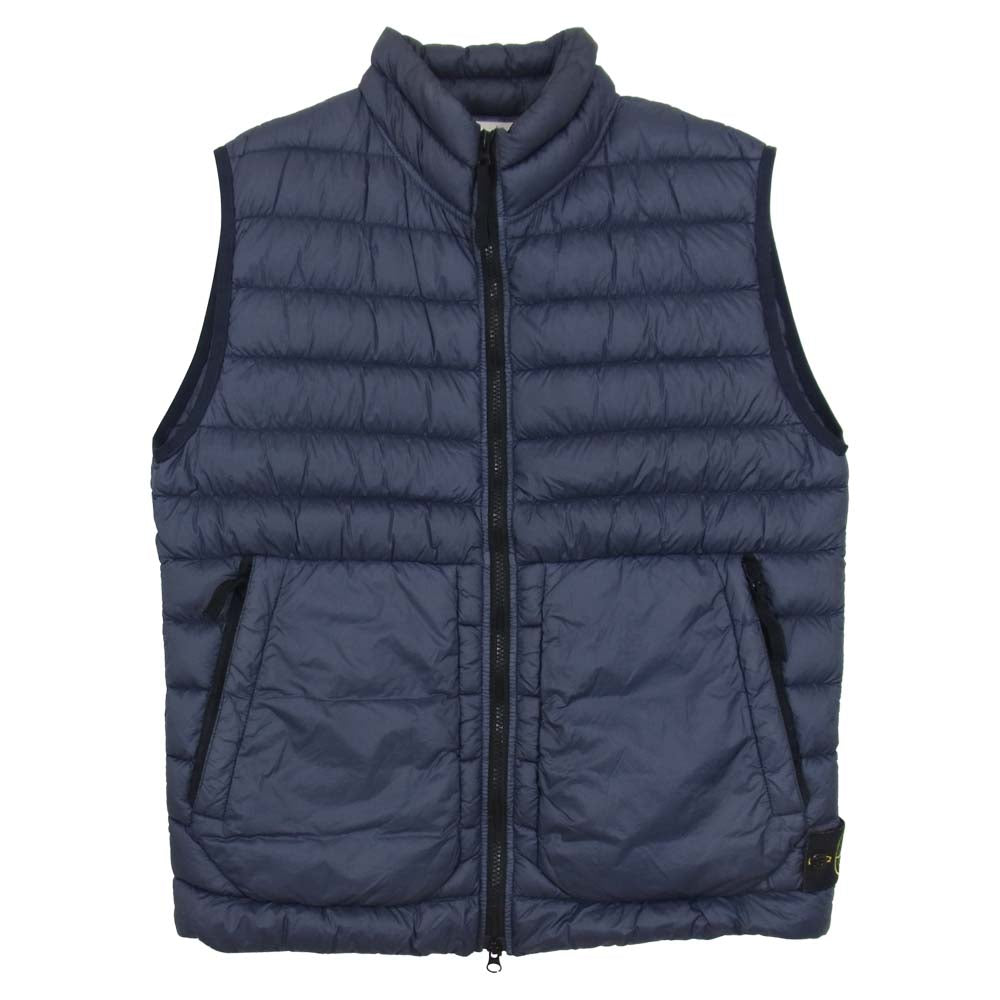 STONE ISLAND ストーンアイランド 6515G0724 国内正規品 GARMENT DYED MICRO YARN DOWN PACKABLE ガーメントダイ マイクロヤーン ダウンベスト ネイビー系 L【中古】