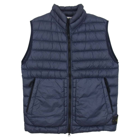 STONE ISLAND ストーンアイランド 6515G0724 国内正規品 GARMENT DYED MICRO YARN DOWN PACKABLE ガーメントダイ マイクロヤーン ダウンベスト ネイビー系 L【中古】