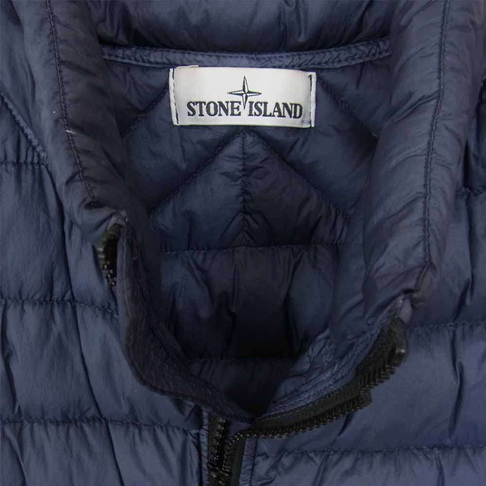 STONE ISLAND ストーンアイランド 6515G0724 国内正規品 GARMENT DYED MICRO YARN DOWN PACKABLE ガーメントダイ マイクロヤーン ダウンベスト ネイビー系 L【中古】