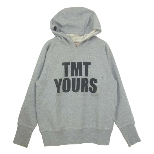 TMT ティーエムティー BIG HOLIDAY ビッグホリデー ダメージ加工 YOURS BIG3 ロゴ スウェット フーディ プルオーバー パーカー グレー系 S【中古】