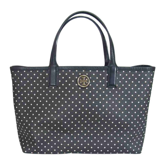 Tory Burch トリーバーチ ドット ハンド トート バッグ ブラック系【中古】