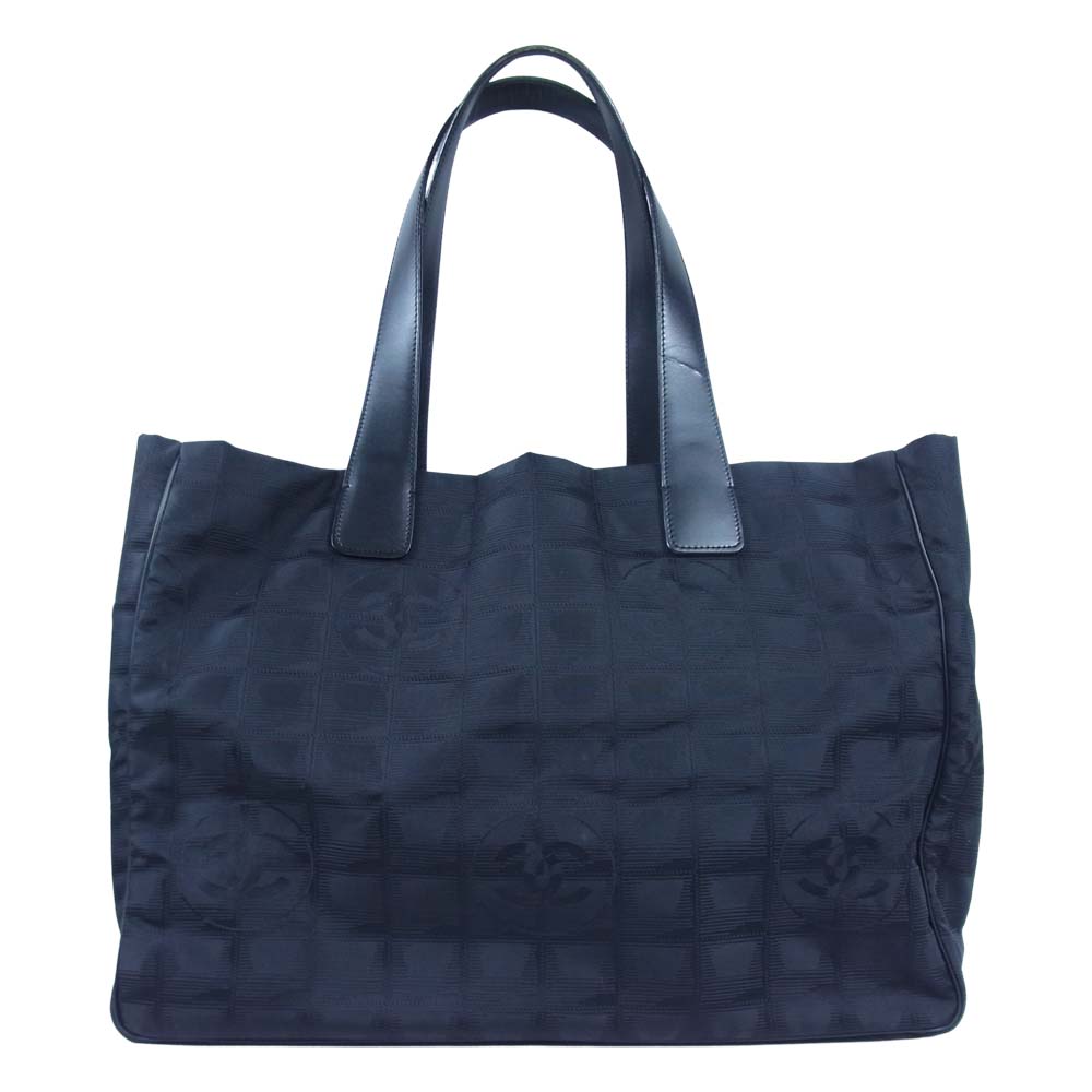 CHANEL シャネル A15991 ニュートラベルライン CC ココマーク MM ハンド トート バッグ ブラック系【中古】
