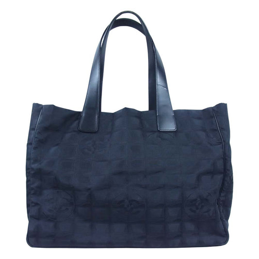 CHANEL シャネル A15991 ニュートラベルライン CC ココマーク MM ハンド トート バッグ ブラック系【中古】