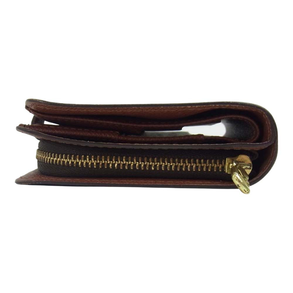 LOUIS VUITTON ルイ・ヴィトン M61667 モノグラム コンパクト ジップ 2つ折り 財布 ブラウン系【中古】