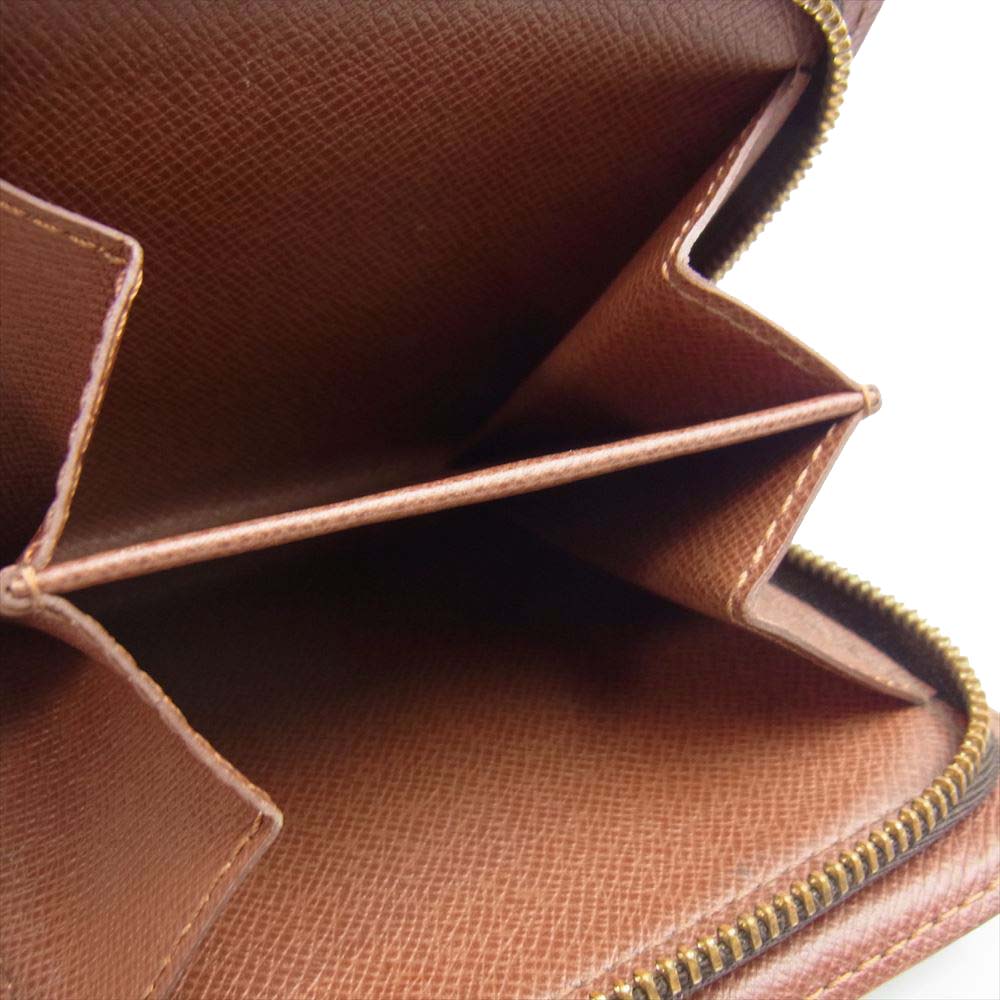 LOUIS VUITTON ルイ・ヴィトン M61667 モノグラム コンパクト ジップ 2つ折り 財布 ブラウン系【中古】