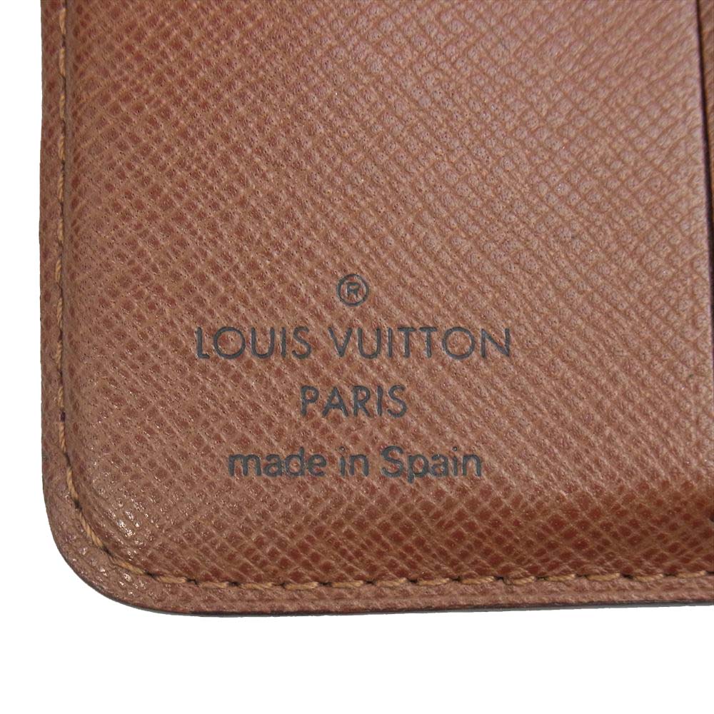 LOUIS VUITTON ルイ・ヴィトン M61667 モノグラム コンパクト ジップ 2つ折り 財布 ブラウン系【中古】