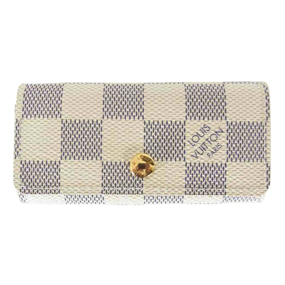 LOUIS VUITTON ルイ・ヴィトン N60386 ダミエ アズール ミュルティクレ 4 キーケース ホワイト系 ブルー系【美品】【中古】