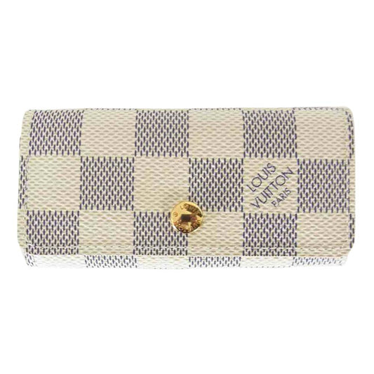 LOUIS VUITTON ルイ・ヴィトン N60386 ダミエ アズール ミュルティクレ 4 キーケース ホワイト系 ブルー系【美品】【中古】