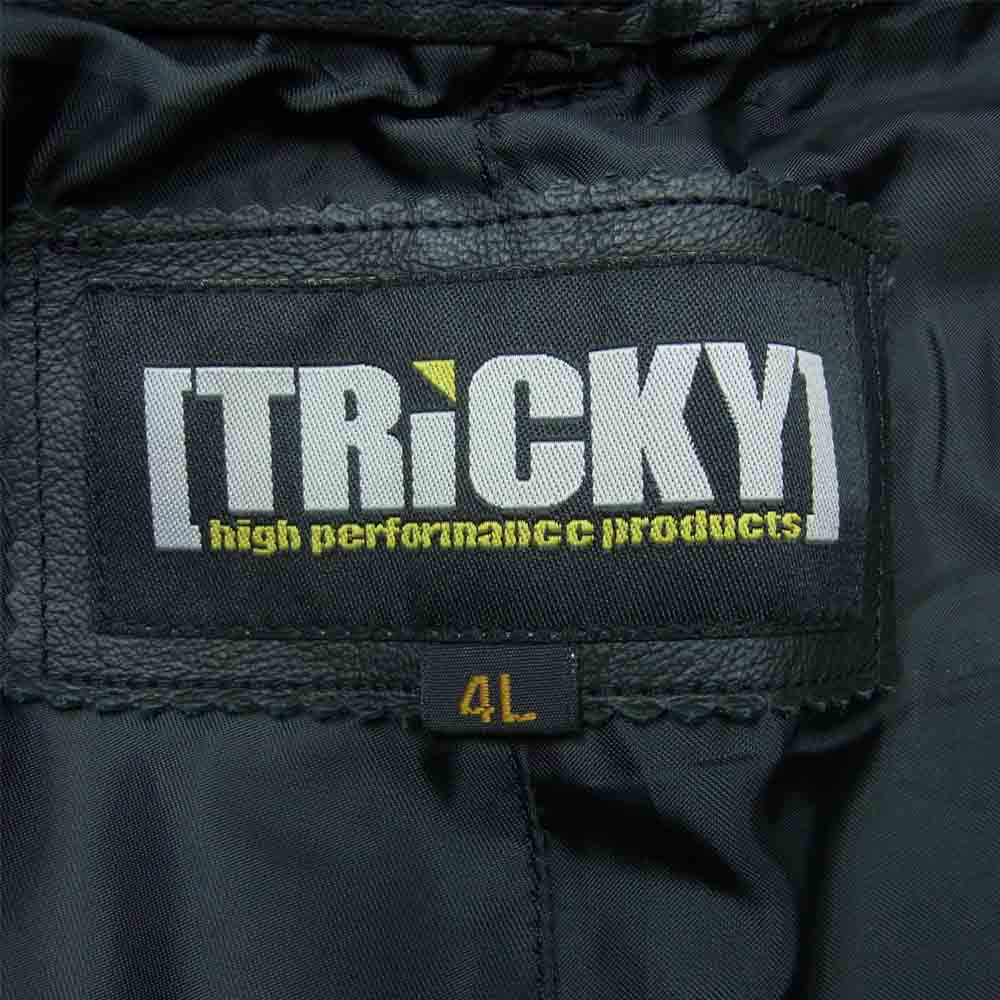 トリッキー レザー パンツ 牛革 ポリエステル 中国製 ブラック系 4L【中古】