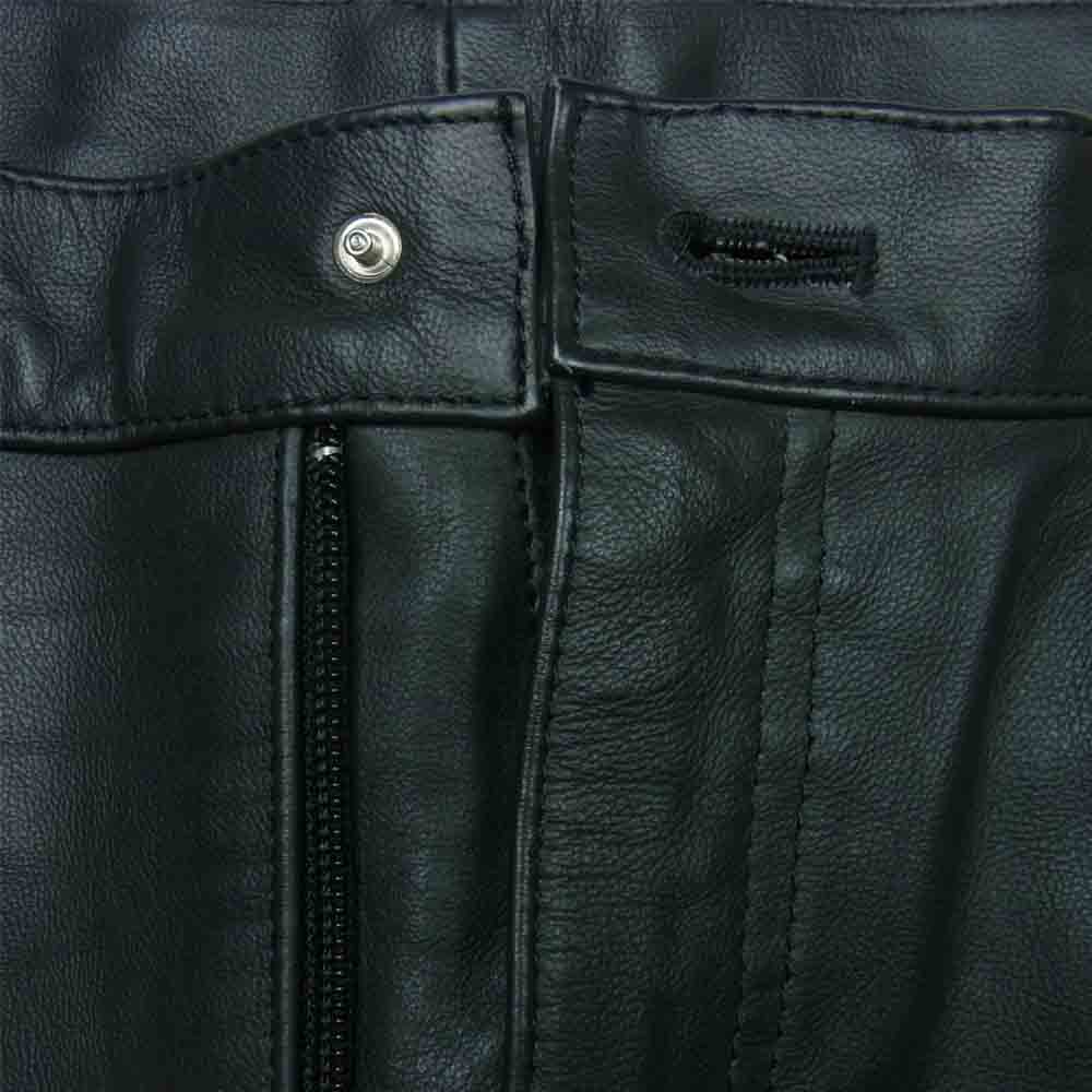 トリッキー レザー パンツ 牛革 ポリエステル 中国製 ブラック系 4L【中古】