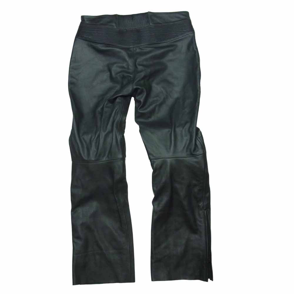ルーキーレザーズ ライダース レザー パンツ プロテクター付 牛革 ナイロン ブラック系 4L【中古】