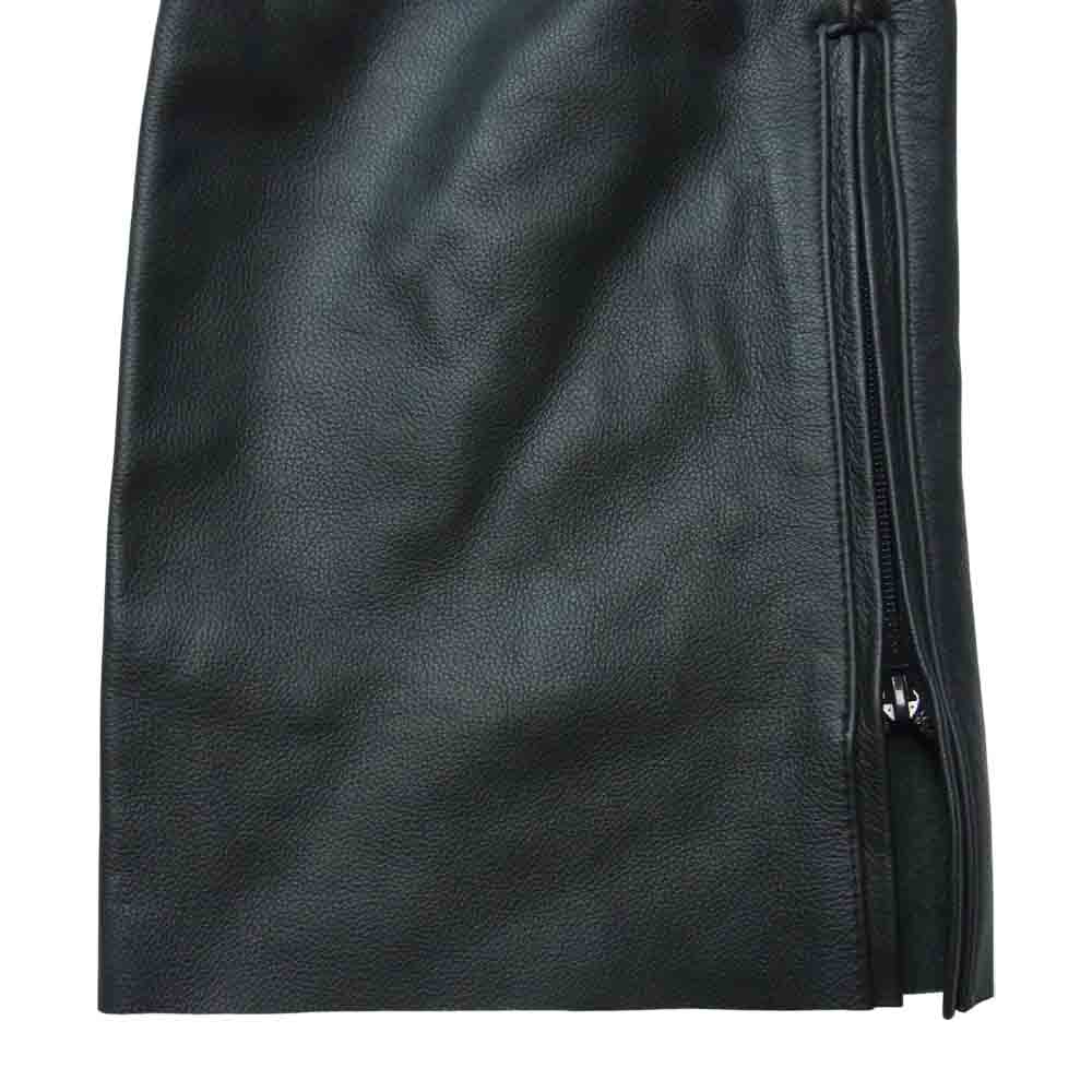 ルーキーレザーズ ライダース レザー パンツ プロテクター付 牛革 ナイロン ブラック系 4L【中古】