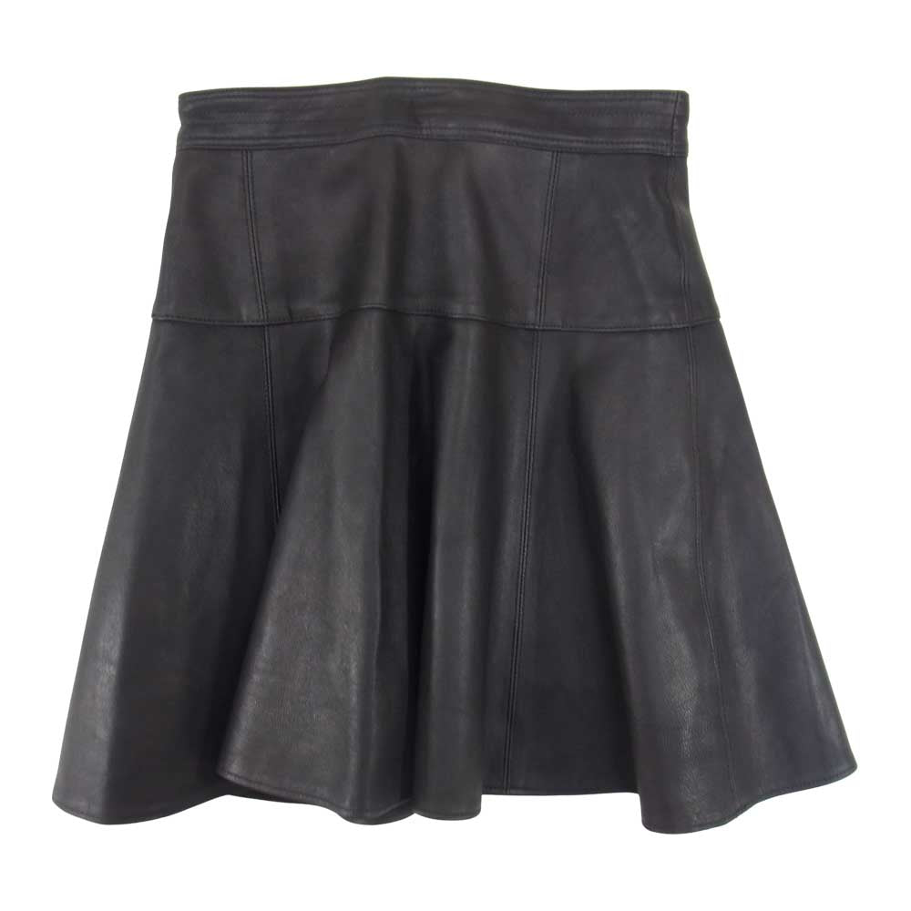 HYSTERIC GLAMOUR ヒステリックグラマー 0133LK02 シープレザー フレア スカート ブラック系 S【中古】