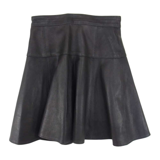 HYSTERIC GLAMOUR ヒステリックグラマー 0133LK02 シープレザー フレア スカート ブラック系 S【中古】