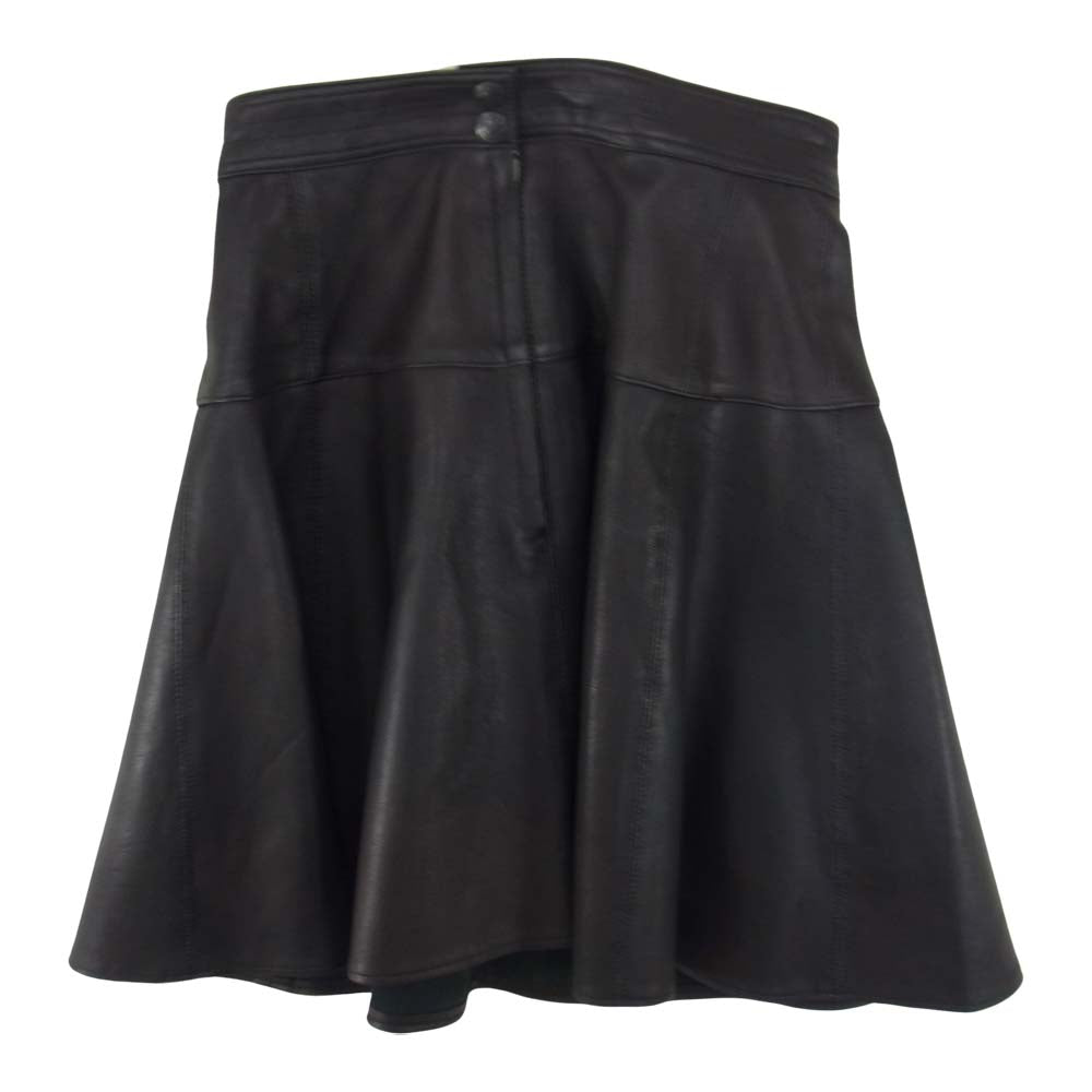 HYSTERIC GLAMOUR ヒステリックグラマー 0133LK02 シープレザー フレア スカート ブラック系 S【中古】