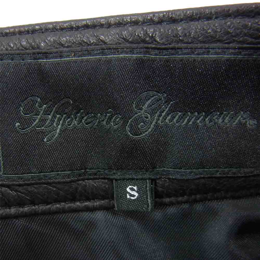 HYSTERIC GLAMOUR ヒステリックグラマー 0133LK02 シープレザー フレア スカート ブラック系 S【中古】