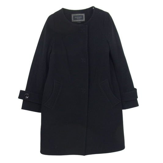 HYSTERIC GLAMOUR ヒステリックグラマー 3AC-2051 ノーカラー メルトンウール コート ブラック系 1【中古】