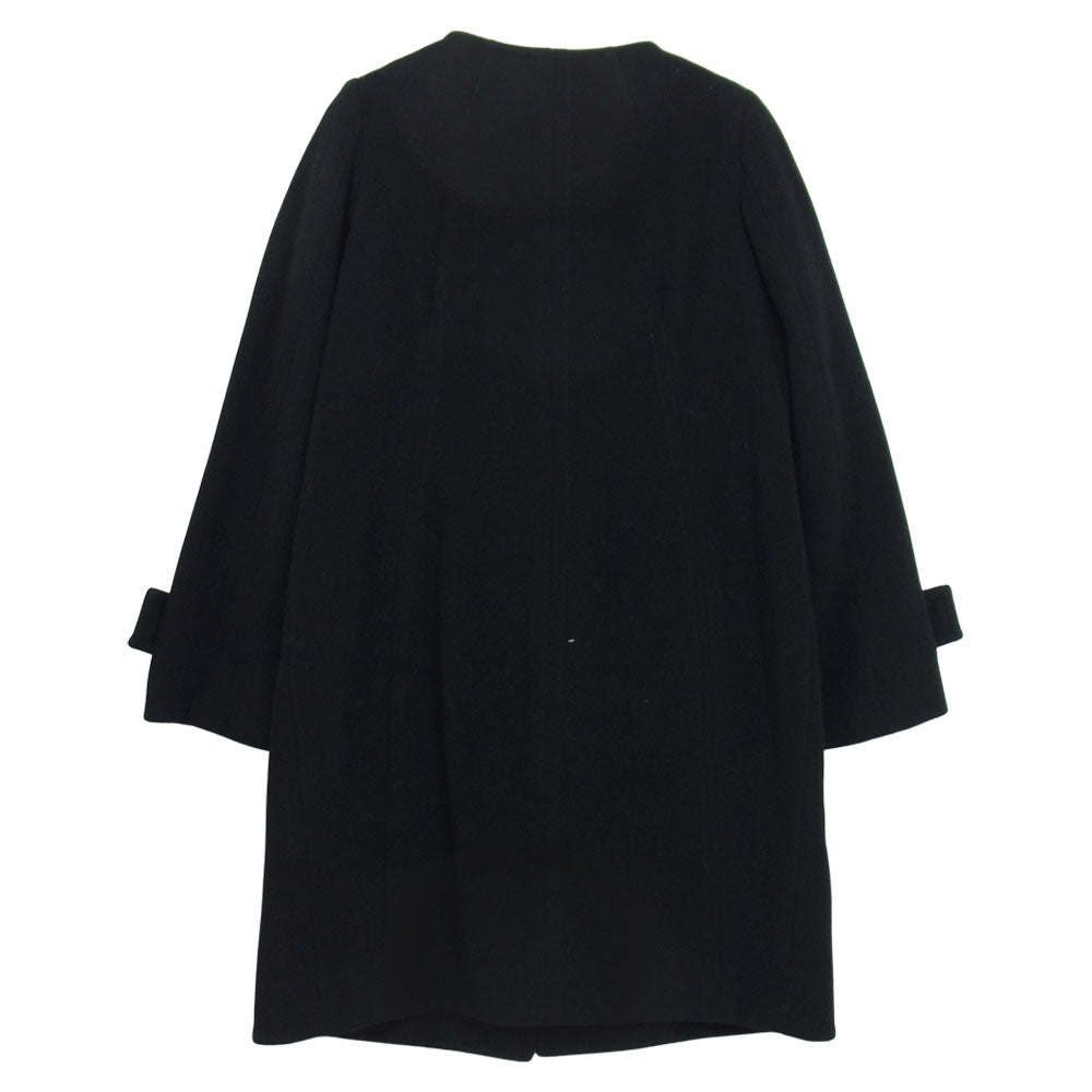 HYSTERIC GLAMOUR ヒステリックグラマー 3AC-2051 ノーカラー メルトンウール コート ブラック系 1【中古】