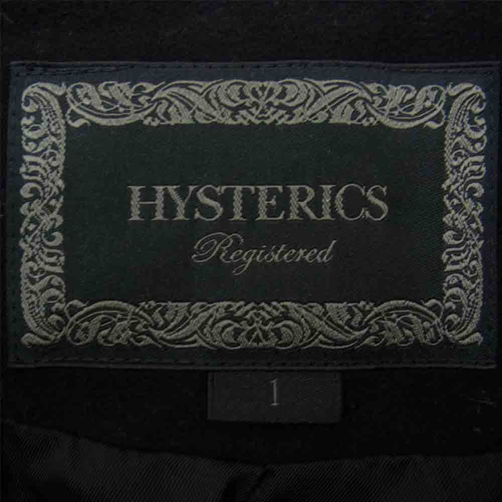 HYSTERIC GLAMOUR ヒステリックグラマー 3AC-2051 ノーカラー メルトンウール コート ブラック系 1【中古】