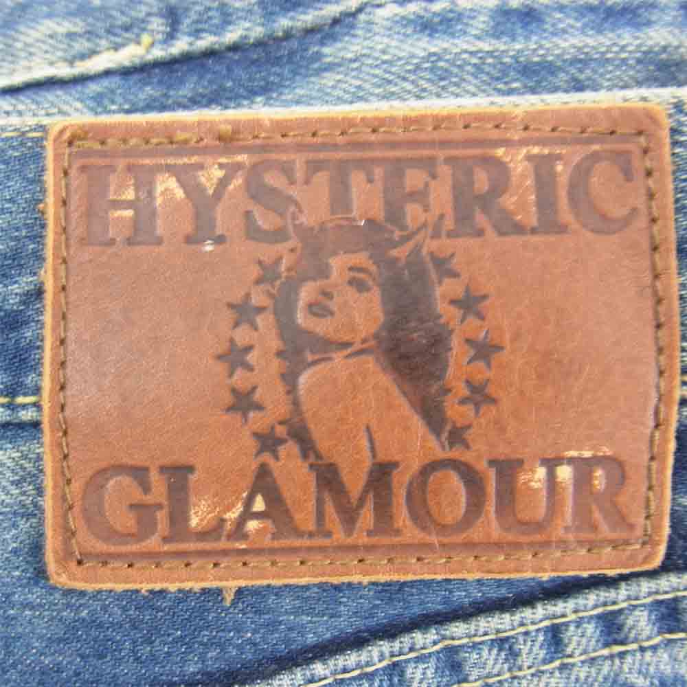 HYSTERIC GLAMOUR ヒステリックグラマー 0211AP10 SP加工 COLLAGE ペイント ウォッシュ ダメージ加工 ストレート デニム パンツ インディゴブルー系 30【中古】