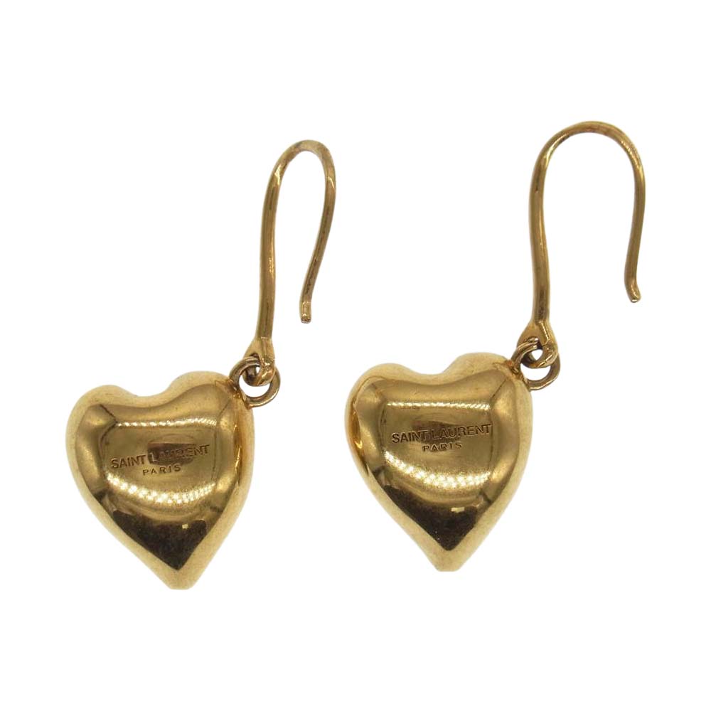 SAINT LAURENT サンローラン ハート ピアス ゴールド系【中古】
