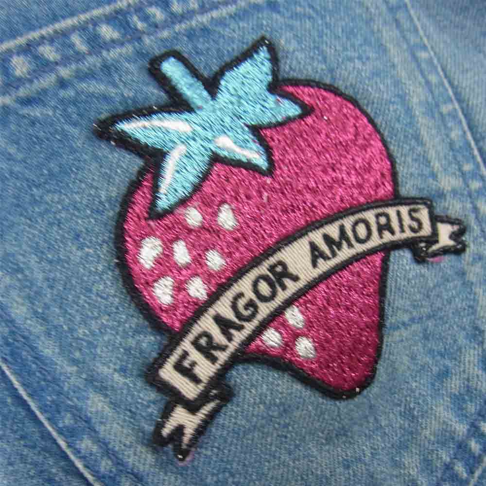 GUCCI グッチ 557960 国内正規品 ストロベリー 刺繍 ボタンフライ デニム パンツ インディゴブルー系 25【中古】