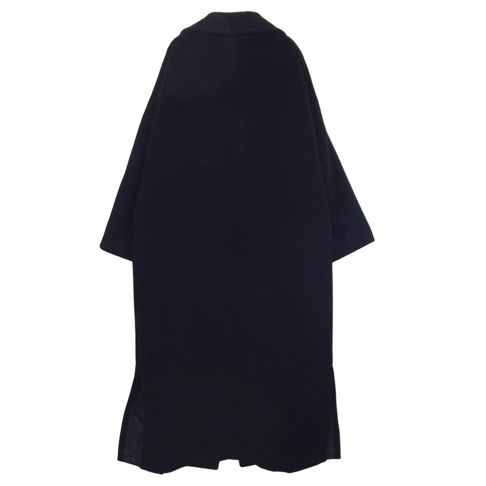 MAX MARA マックスマーラ イタリア製 白タグ カシミア混ウール ロング コート ブラック系 36【中古】