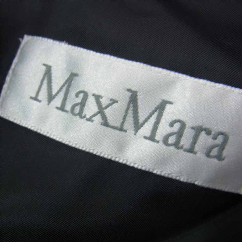 MAX MARA マックスマーラ イタリア製 白タグ カシミア混ウール ロング コート ブラック系 36【中古】