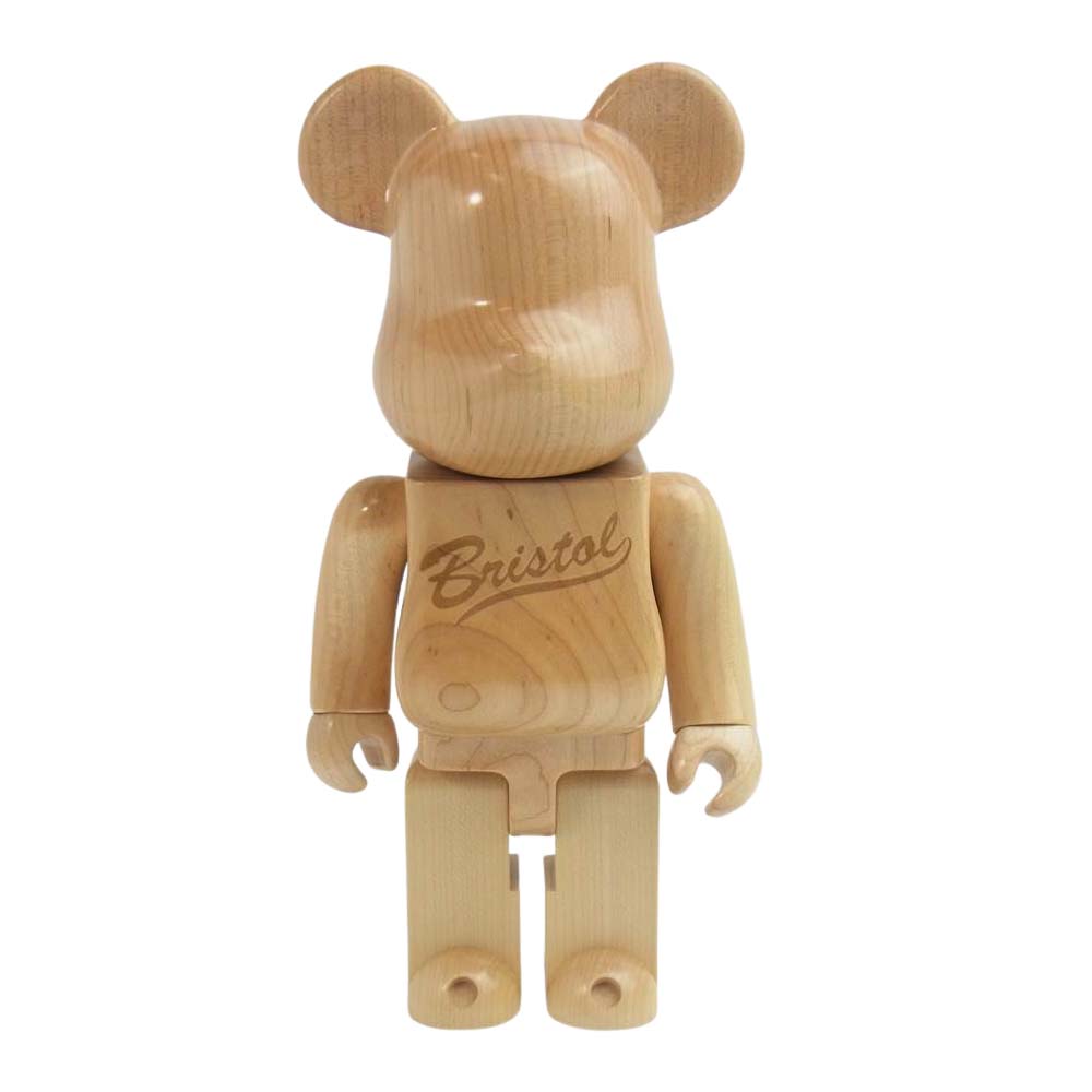 ベアブリック F.C.R.B. × MLB  カリモク メディコムトイ WOOD フィギュア 400% ベージュ系【極上美品】【中古】
