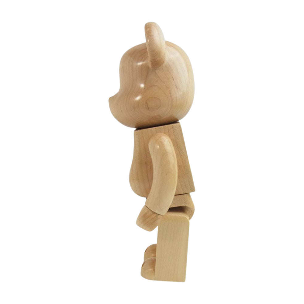 ベアブリック F.C.R.B. × MLB  カリモク メディコムトイ WOOD フィギュア 400% ベージュ系【極上美品】【中古】