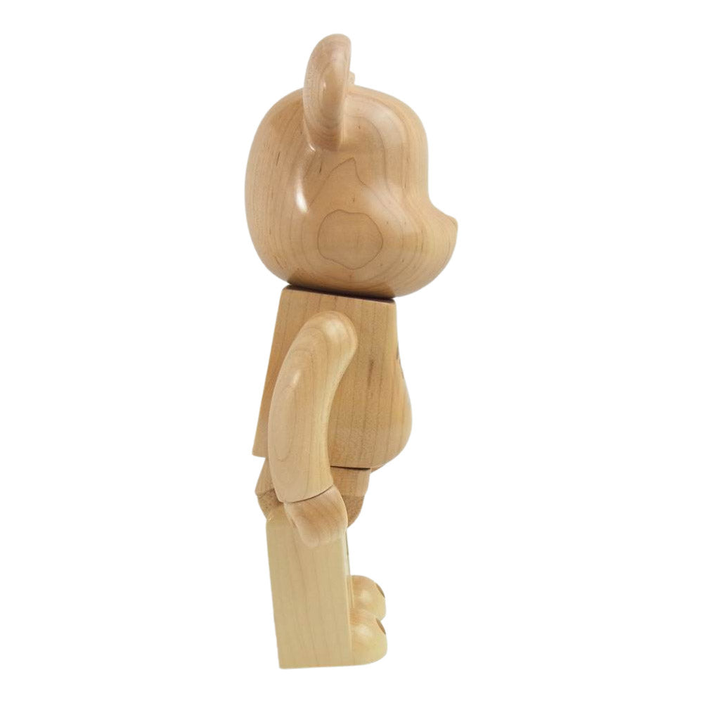 ベアブリック F.C.R.B. × MLB  カリモク メディコムトイ WOOD フィギュア 400% ベージュ系【極上美品】【中古】