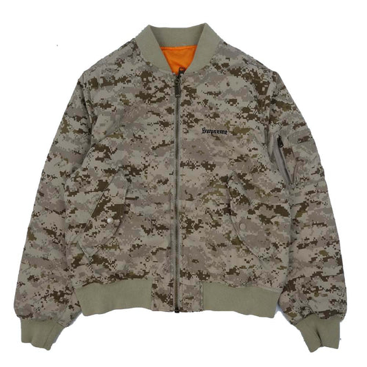 Supreme シュプリーム 17AW Digi Camo MA-1 デジカモ リバーシブル ブルゾン ボンバー ブラウン系 オレンジ系 S【中古】