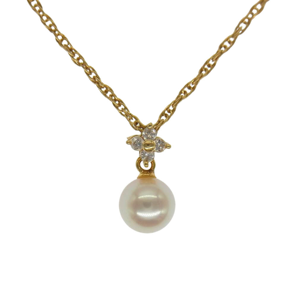 TASAKI タサキ K18YG パール ダイヤ 0.05ct ゴールド系【中古】