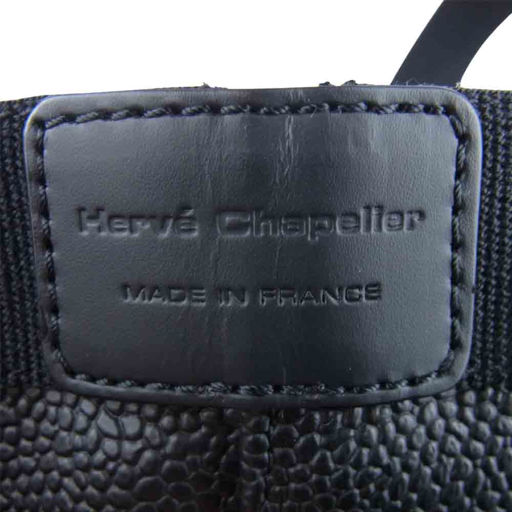 Herve Chapelier エルベ・シャプリエ 704GP リュクス スクエア コーテッドキャンバス トート バッグ ノワール ブラック系【新古品】【未使用】【中古】