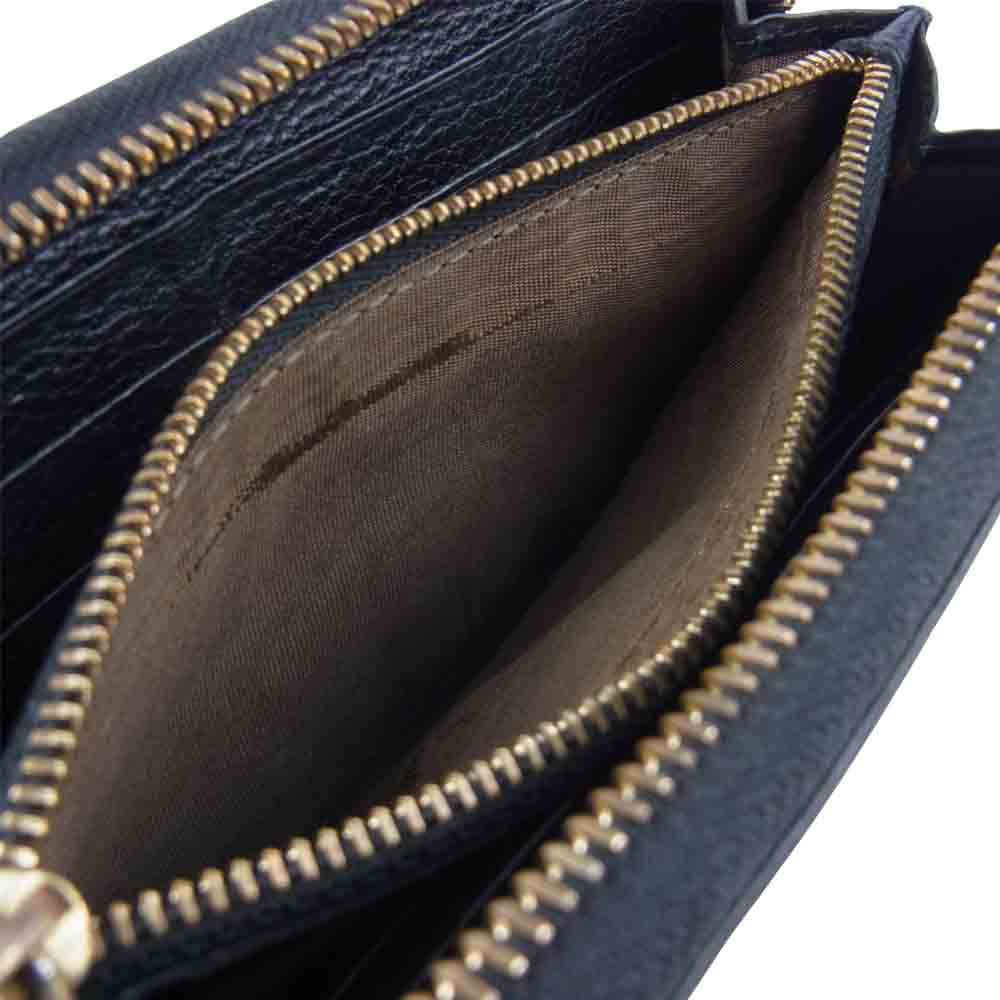 Chloe クロエ パラティ ラウンドファスナー 長財布 ブラック系【中古】