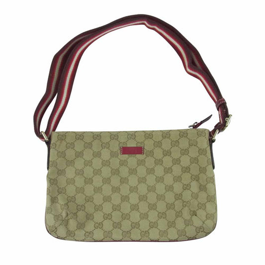 GUCCI グッチ 189749 GGキャンバス ショルダー バッグ イタリア製 ベージュ系【中古】