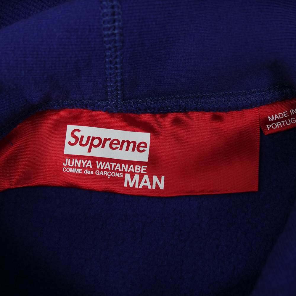Supreme シュプリーム 21AW SW73 JUNYA WATANABE Hooded Sweatshirt フーデッド スウェット パーカー ブルー L パープル系 L【極上美品】【中古】