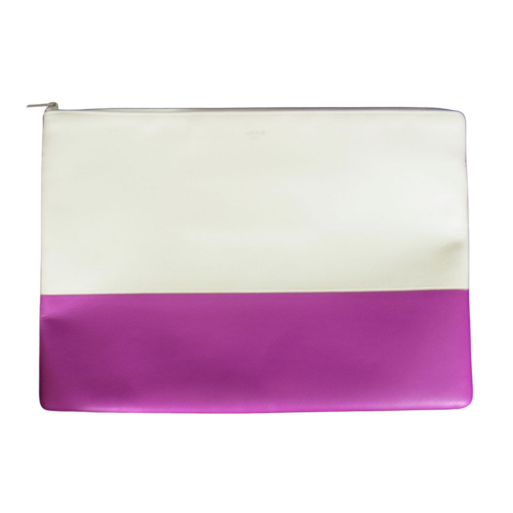 CELINE セリーヌ 107843 large solo ラゲージ ソロ クラッチ バッグ パープル系【極上美品】【中古】