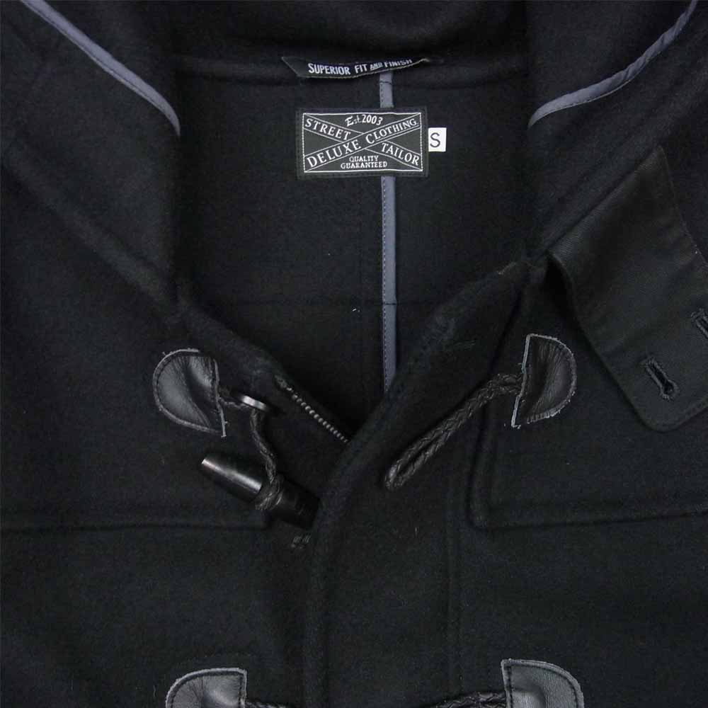 DELUXE デラックス ダッフル コート ウール 日本製 ブラック系 S【美品】【中古】