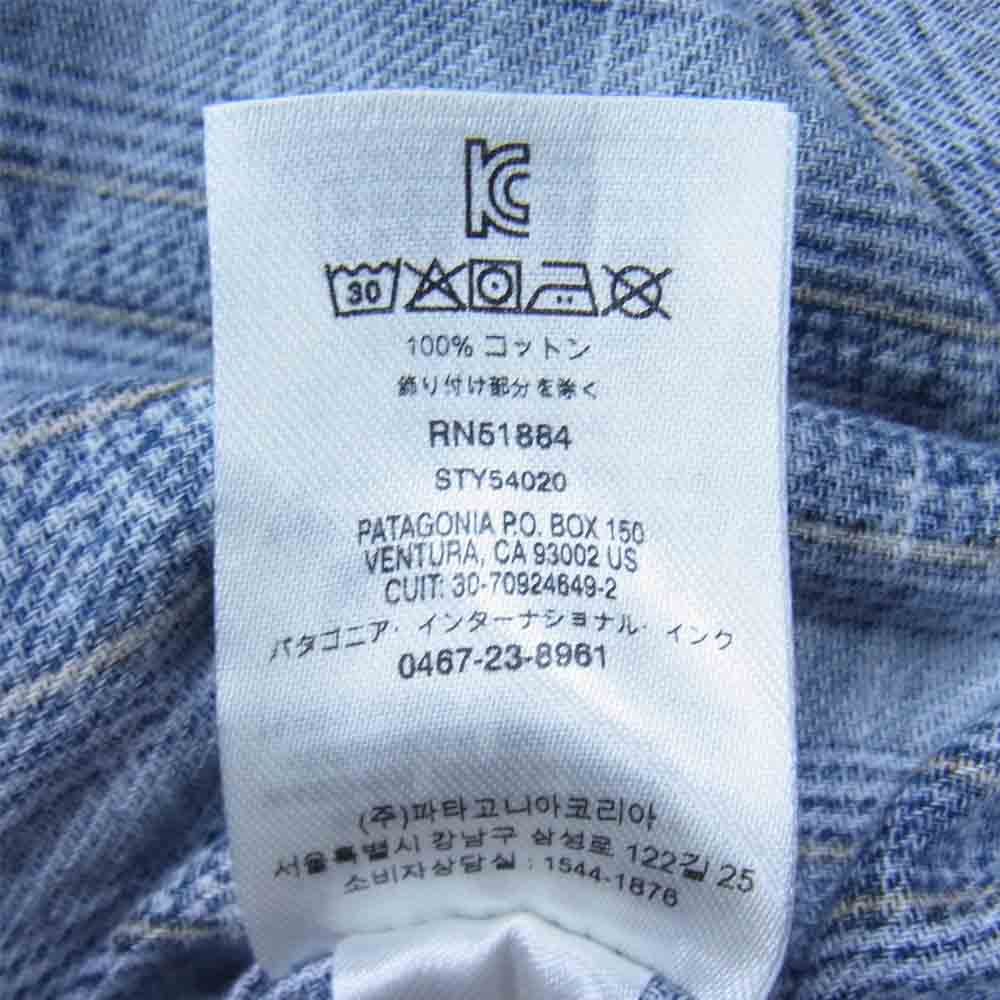 patagonia パタゴニア 20AW 54020 LS Lightweight Fjord Flannel Shirt ライトウェイト フィヨルド フランネル シャツ ブルー系 M【中古】