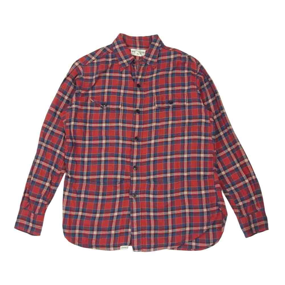 SASAFRAS ササフラス Botanical Scout Apron Shirt ボタニカル スカウト エプロン チェック シャツ レッド系 S【中古】