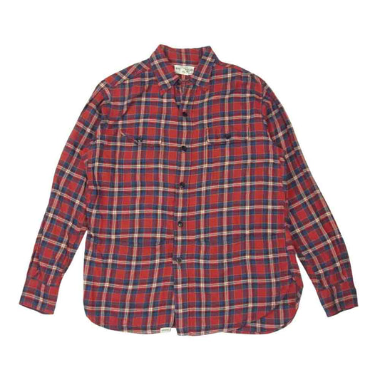 SASAFRAS ササフラス Botanical Scout Apron Shirt ボタニカル スカウト エプロン チェック シャツ レッド系 S【中古】